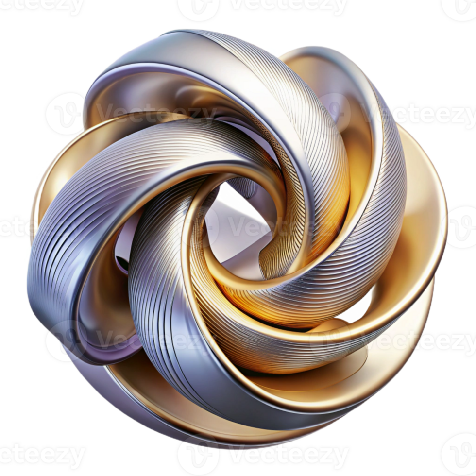 impressive minimalist Abstract architectural sculpture, swirling forms, metallic textures, dynamic lighting high quality png