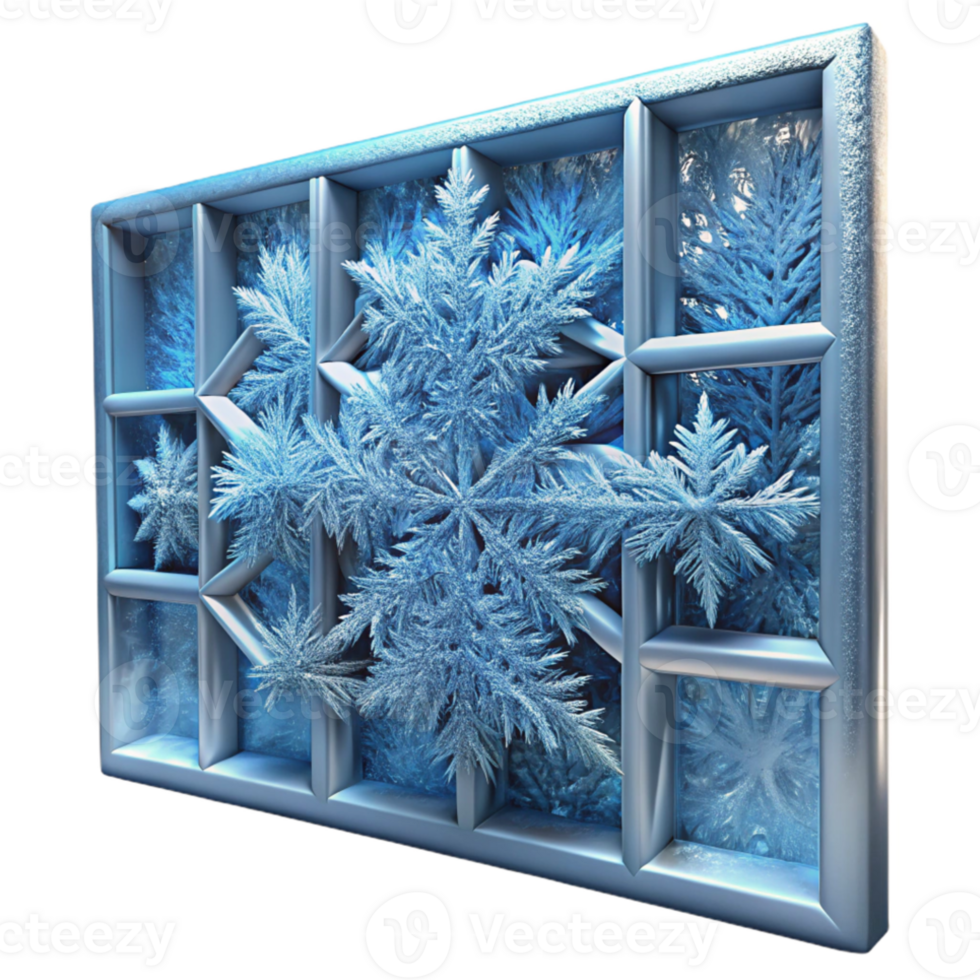 elegant contemporary A close-up of frost on a windowpane, intricate patterns, winter light, abstract style high resolution png