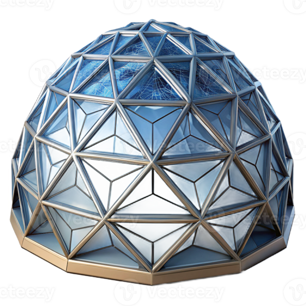 serene artistic Tessellated dome structure, interlocking geometric shapes, translucent material, internal lighting, futuristic architecture exclusive png