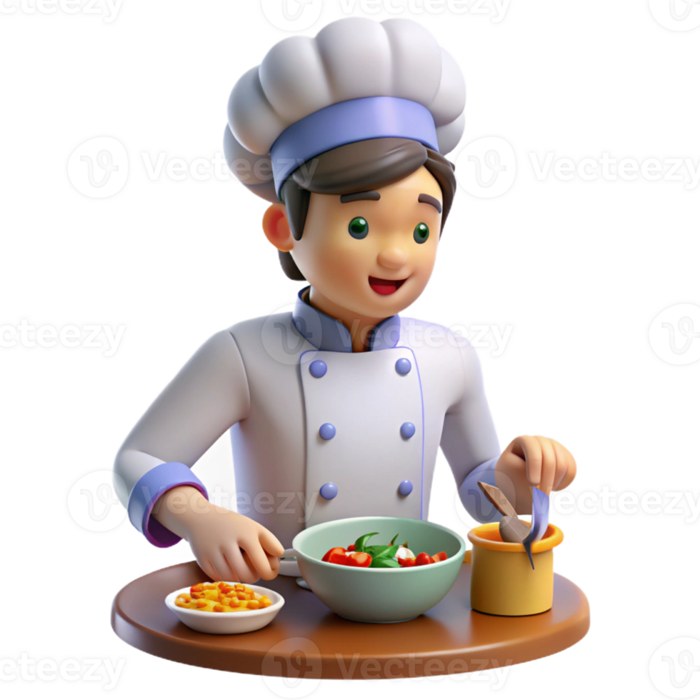 beautiful rustic An anime chef preparing a delicious meal, vibrant lighting, cooking anime style, detailed food professional png
