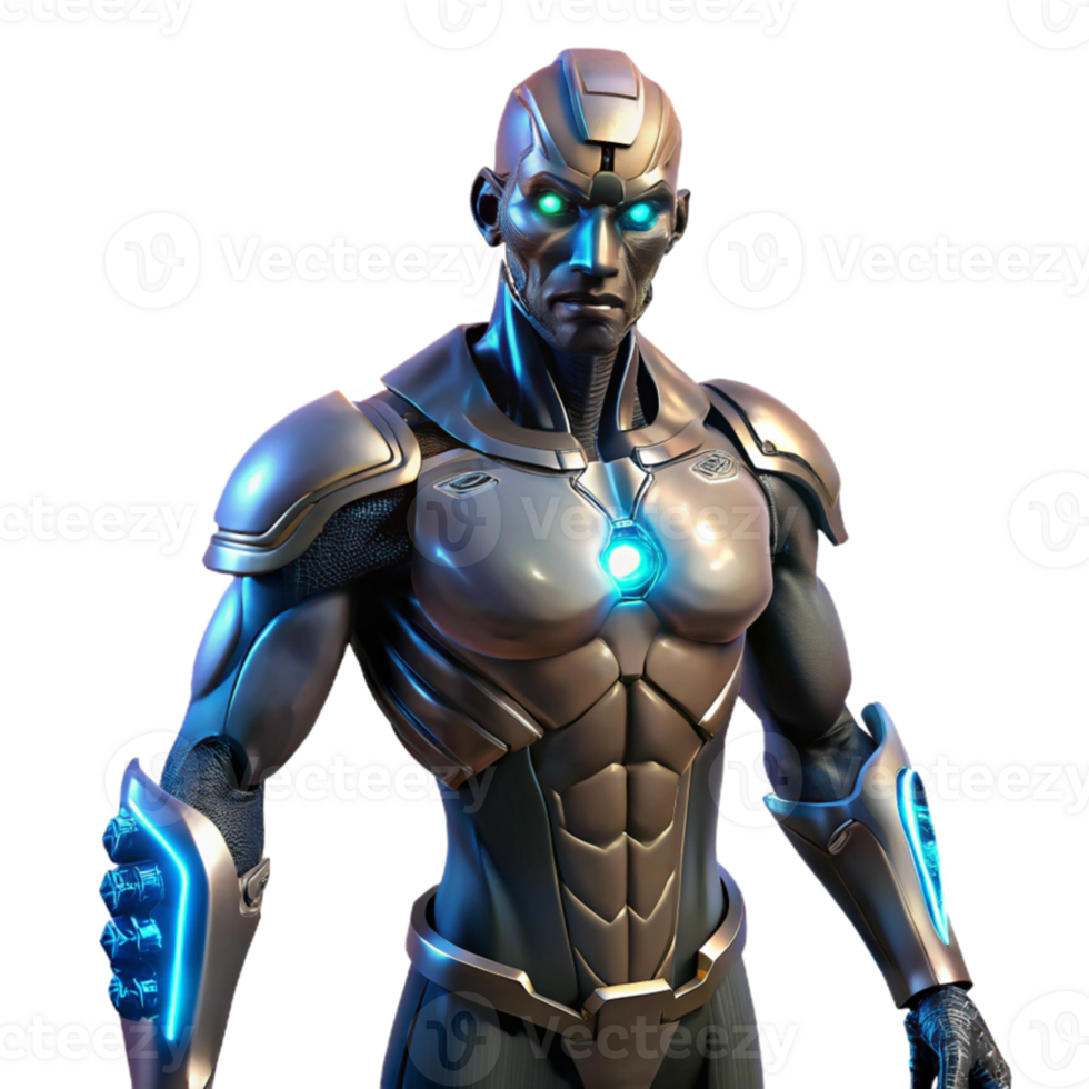 stunning modern A cyborg with glowing implants and augmented limbs, cyberpunk style, dark and gritty aesthetic 4K png