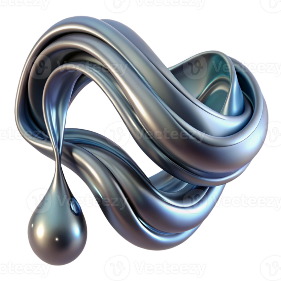 elegant traditional Flowing ribbons of liquid mercury, reflecting a dim, ambient light, in a Surrealist style high quality png