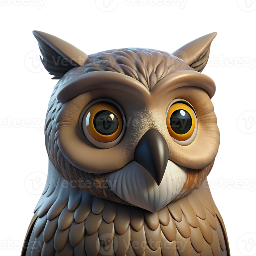 elegant traditional Portrait of a wise owl with large eyes, intricate feathers, and a contemplative expression, lit by moonlight, in a nature photography style original png