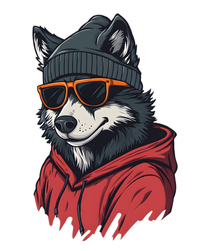 Stylish Canine Character in Sunglasses png