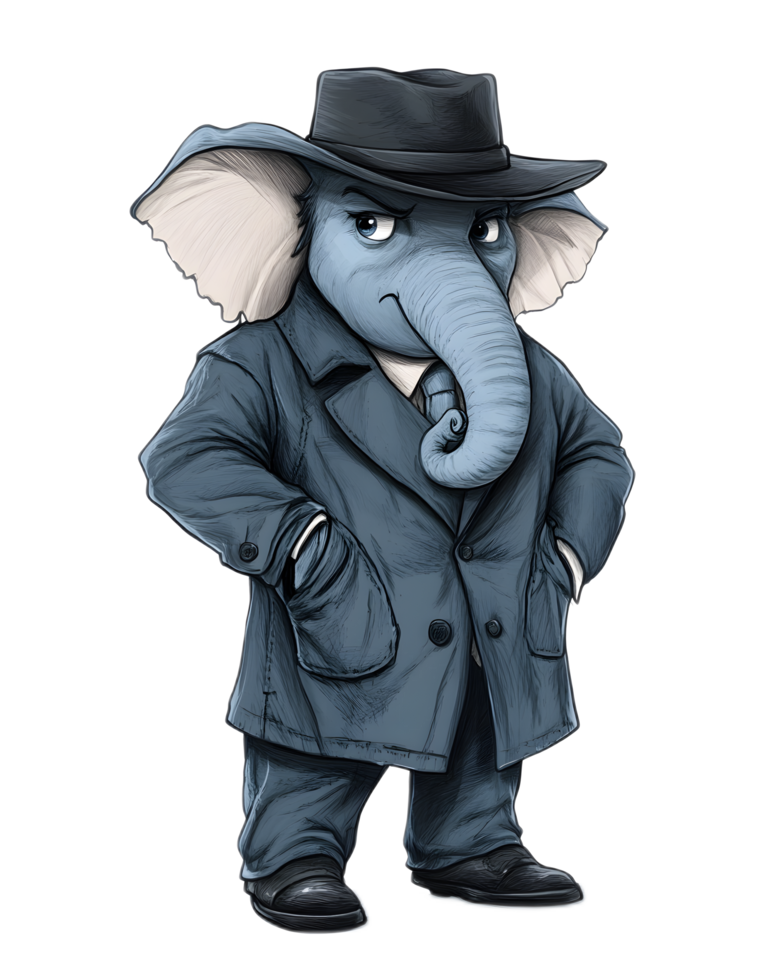 Stylish Elephant Character Dressed in Formal Business Attire png