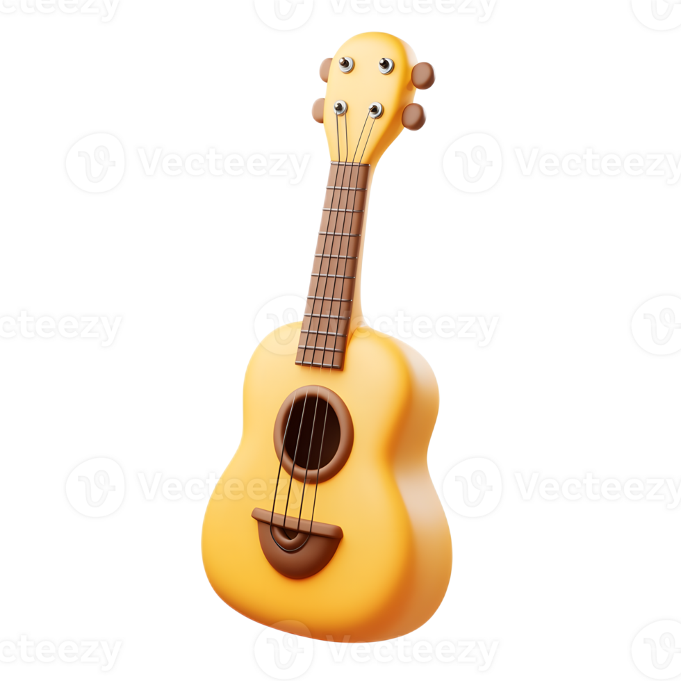 Vibrant Yellow Acoustic Guitar Emoji for Music and Entertainment Concepts png