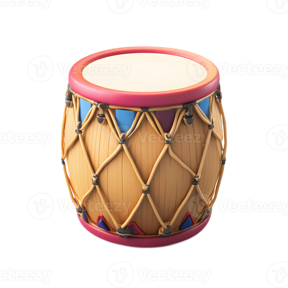Vibrant Textured Tribal Drum for Musical Performance and Cultural png