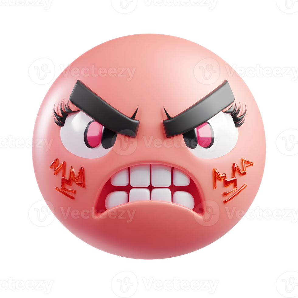 Angry Red Emoji Face with Symbols on Mouth png