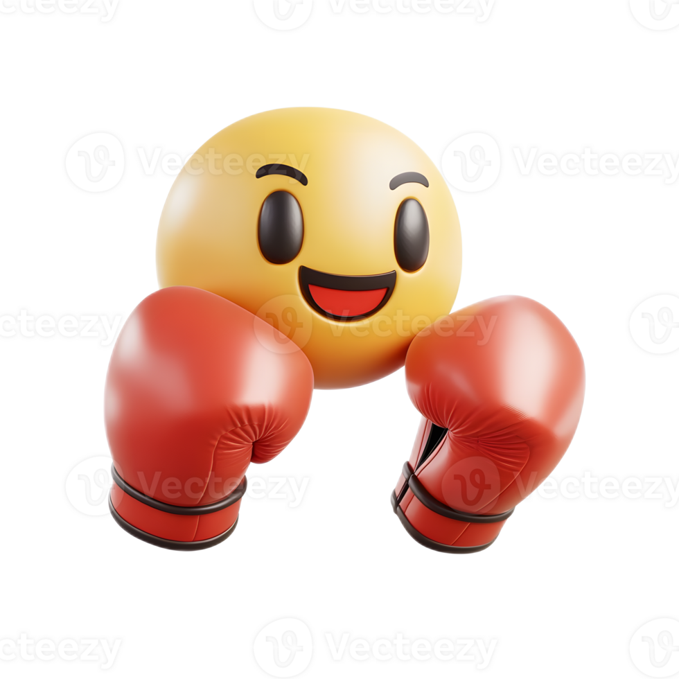 Smiling Boxing Gloves Emoji with Energetic Expression png