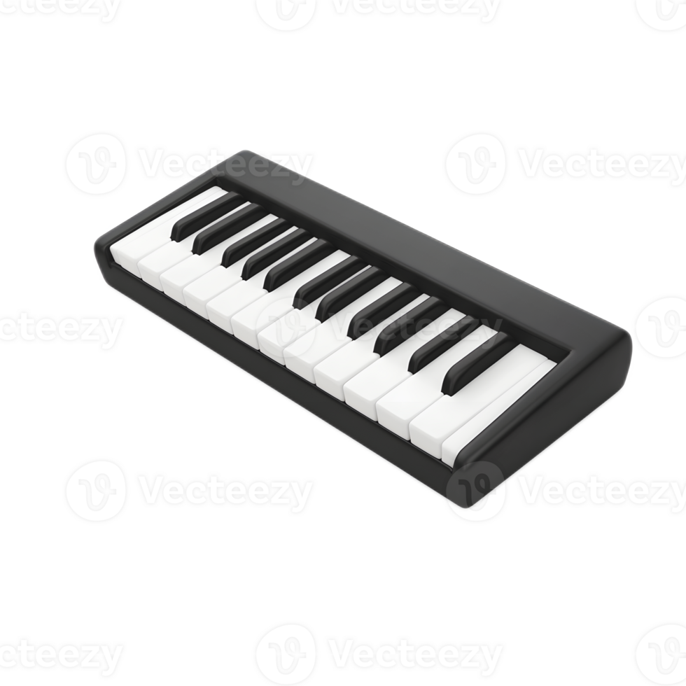 Close up View of Digital Piano Keyboard with Black and White Keys png
