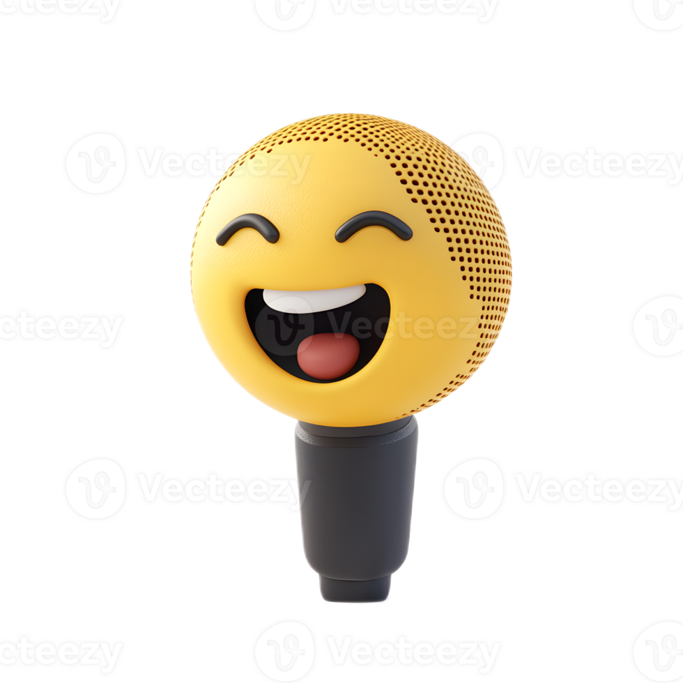 Vibrant Microphone Emoji Conveying Joy and Enthusiasm png