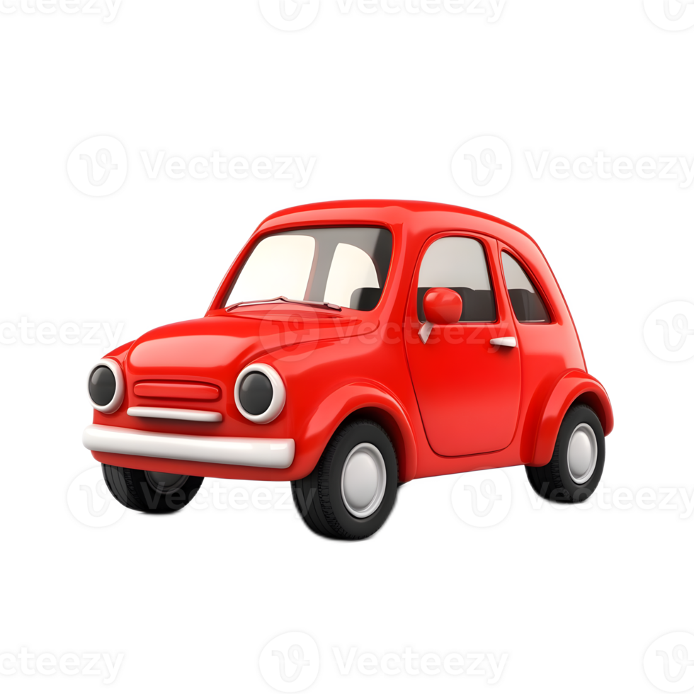 Cute Miniature Red Toy Car Model Resembling Emoji Design png