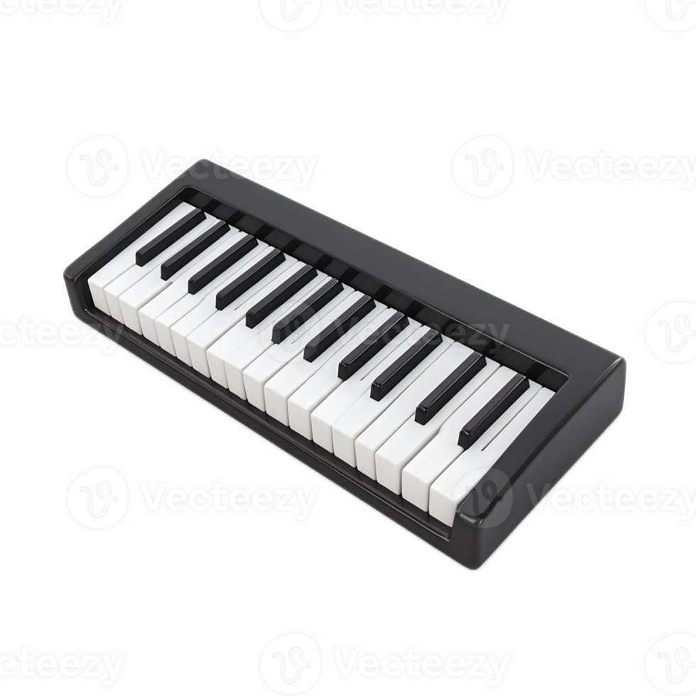 Modern Minimal Black and White Piano Keyboard with Copy Space png