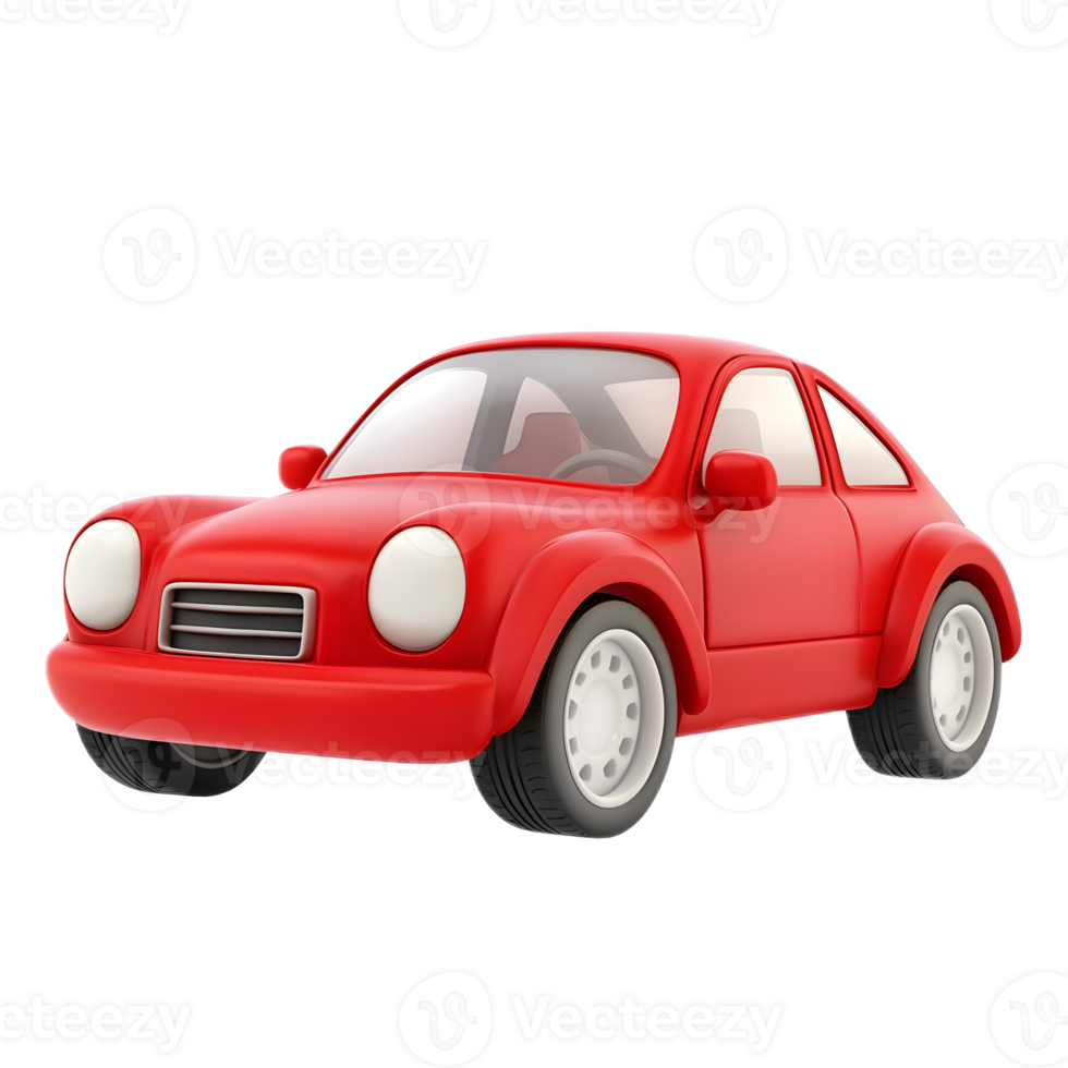 Vibrant Red Toy Car Model on White Background Automotive Miniature for Children s Play png