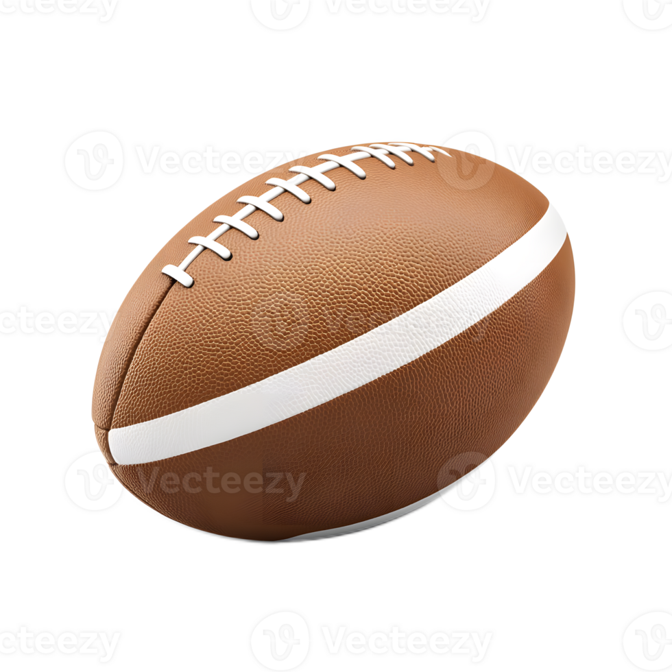 American Football Rugby Ball Closeup on White Background png