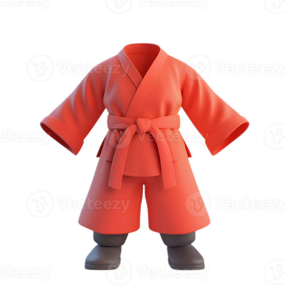 Vibrant Martial Arts Uniform in Traditional Japanese Design png
