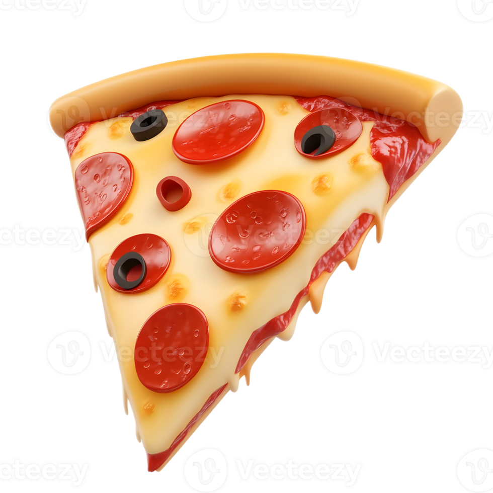 Delicious Pepperoni Pizza Slice Emoji Style Graphic for Food and Culinary Content png