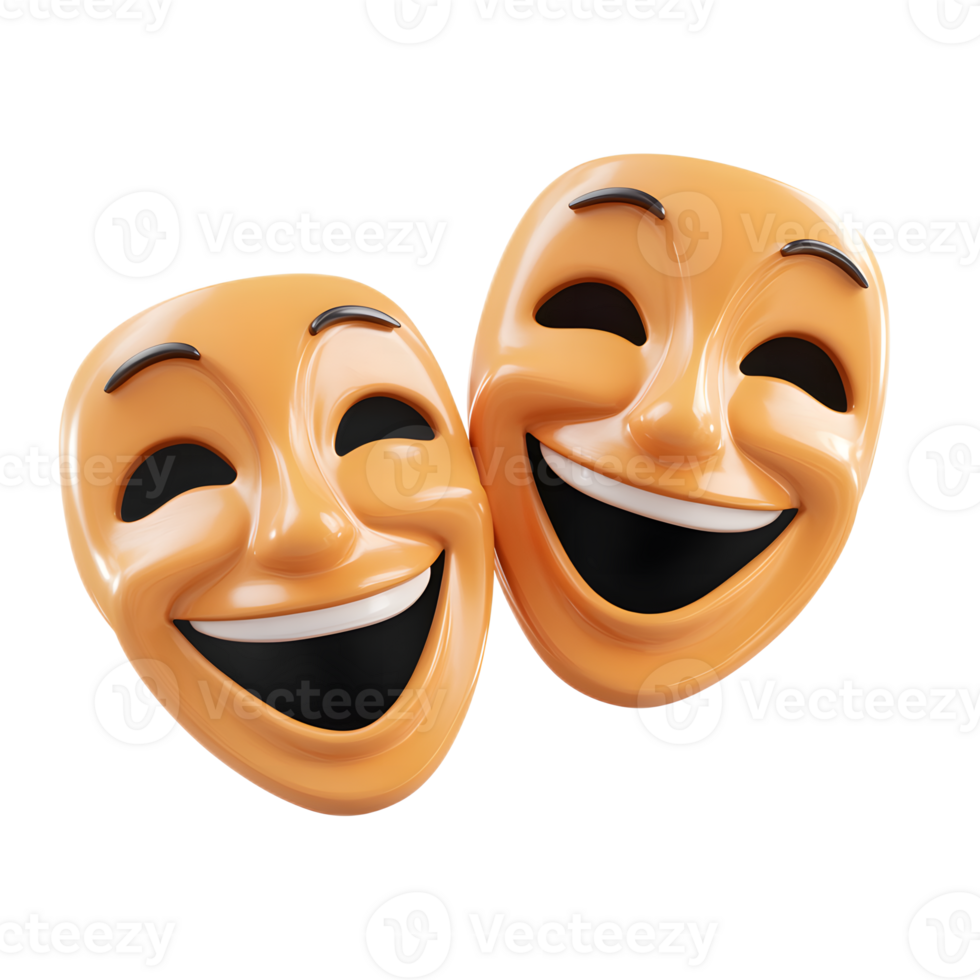 Theatrical Masks Emoji Symbolizing Comedy and Tragedy Performance Art png