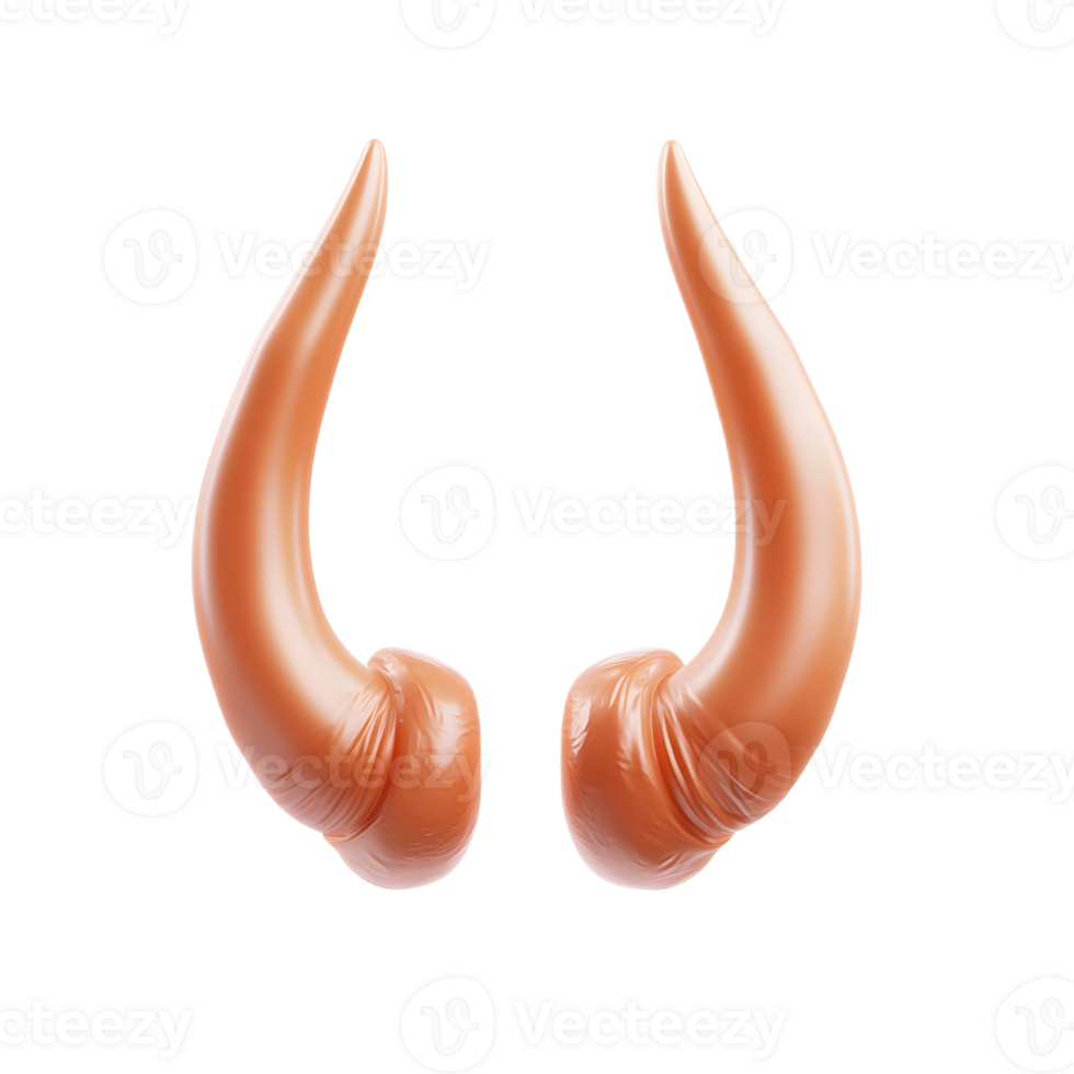 3D Rendered Gesture of the Devil s Horn Sign on White Background png