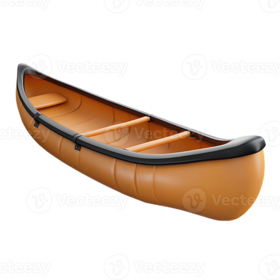 3D Rendered Canoe Emoji Isolated on White Background png
