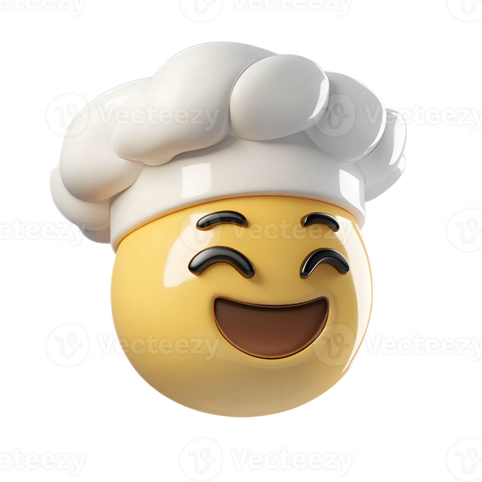 Cheerful 3D Chef Emoji Smiling and Giving Thumbs Up on White Background png