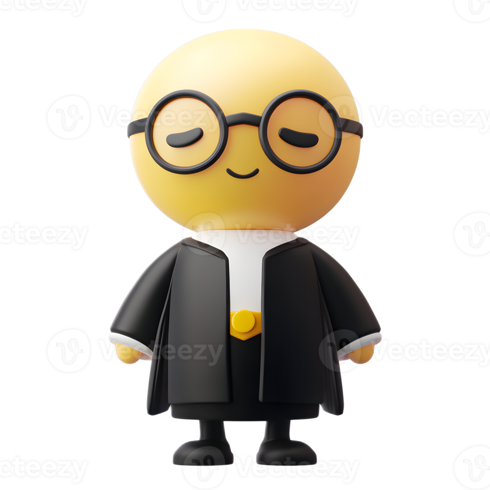 Angry 3D Emoji Judge Isolated on White Background png