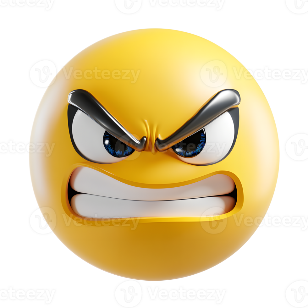Angry 3D Supervillain Emoji Isolated on White Background png