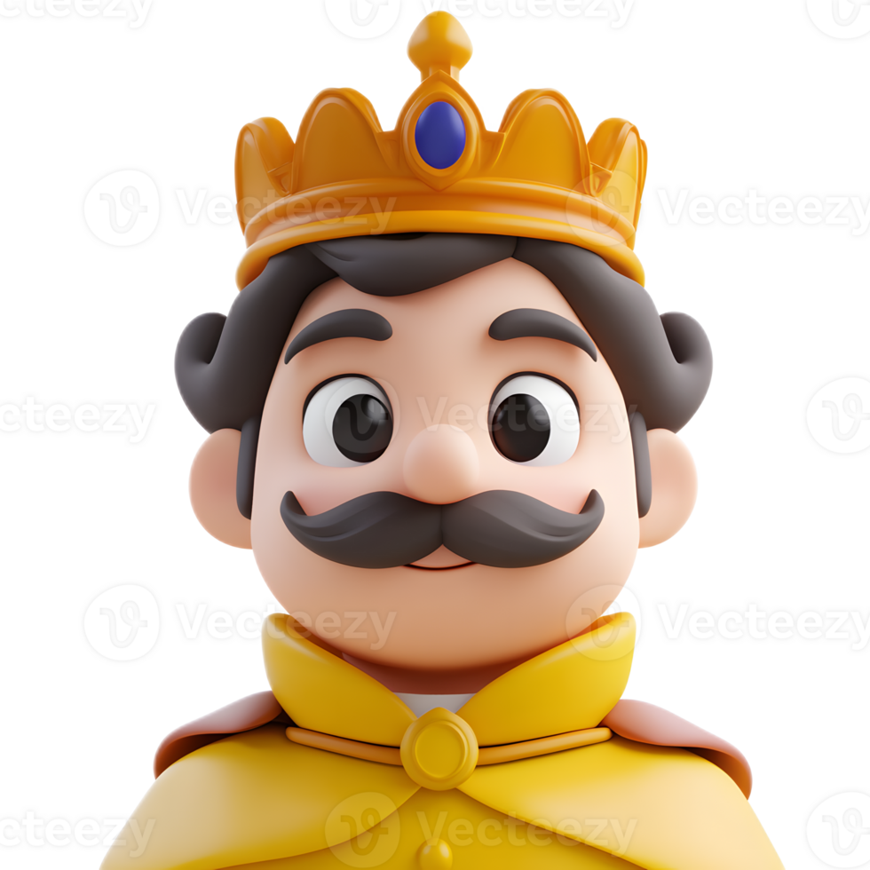 Cheerful 3D Rendered Cartoon Prince Emoji Isolated on White Background png