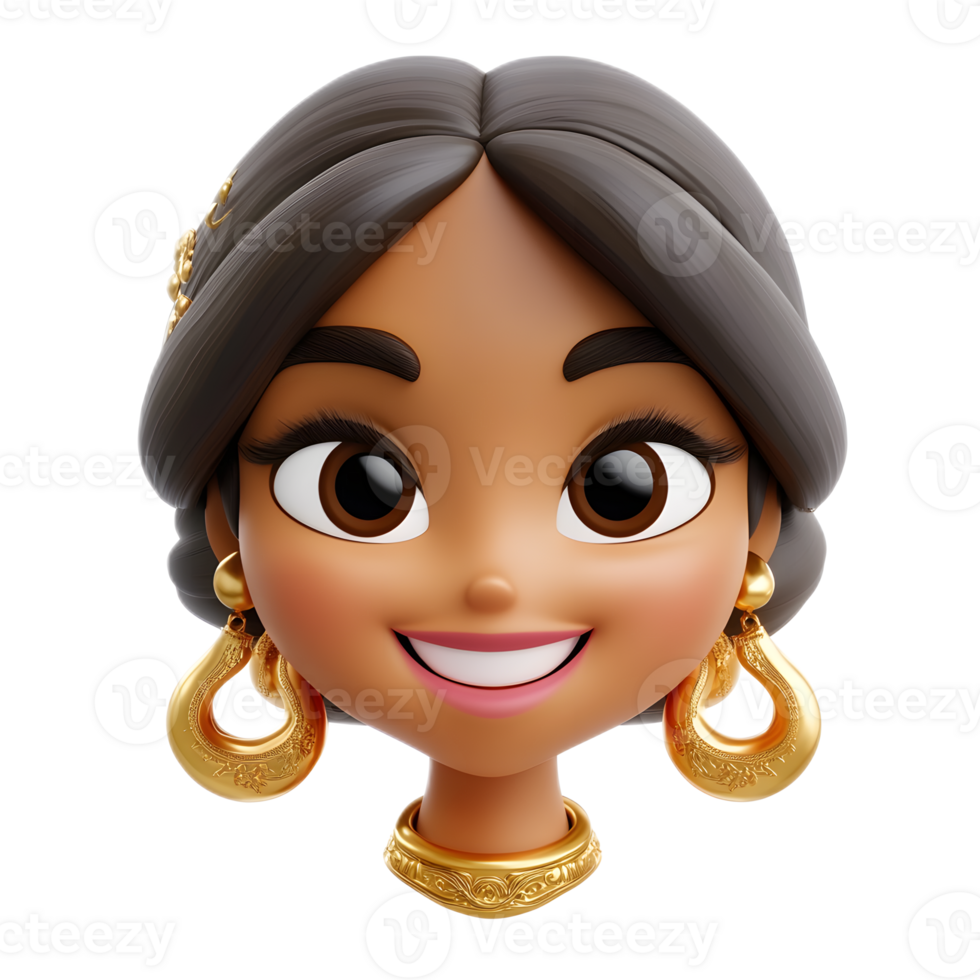Cheerful Female Genie Emoji Character Isolated on White Background png