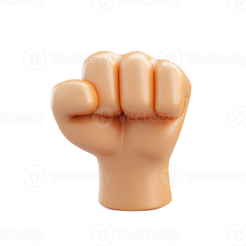 Powerful 3D Rendered Fist Gesture Emoji Isolated on White Background png