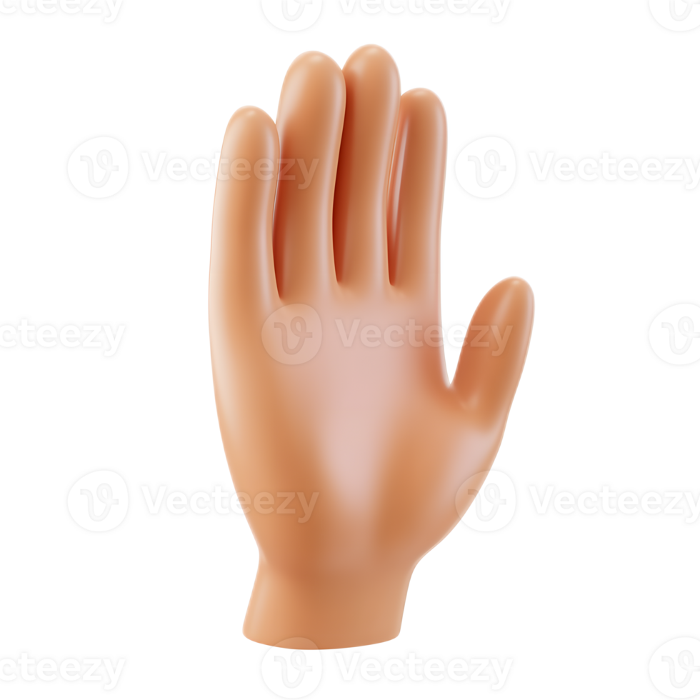 Raised Back of Hand Emoji Isolated on White Background 3D Render png