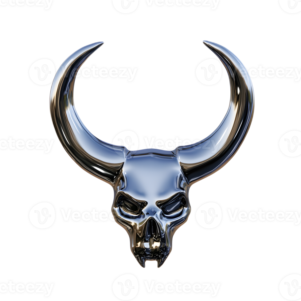 Ominous 3D Rendering of the Sign of the Horns Emoji on White Background png