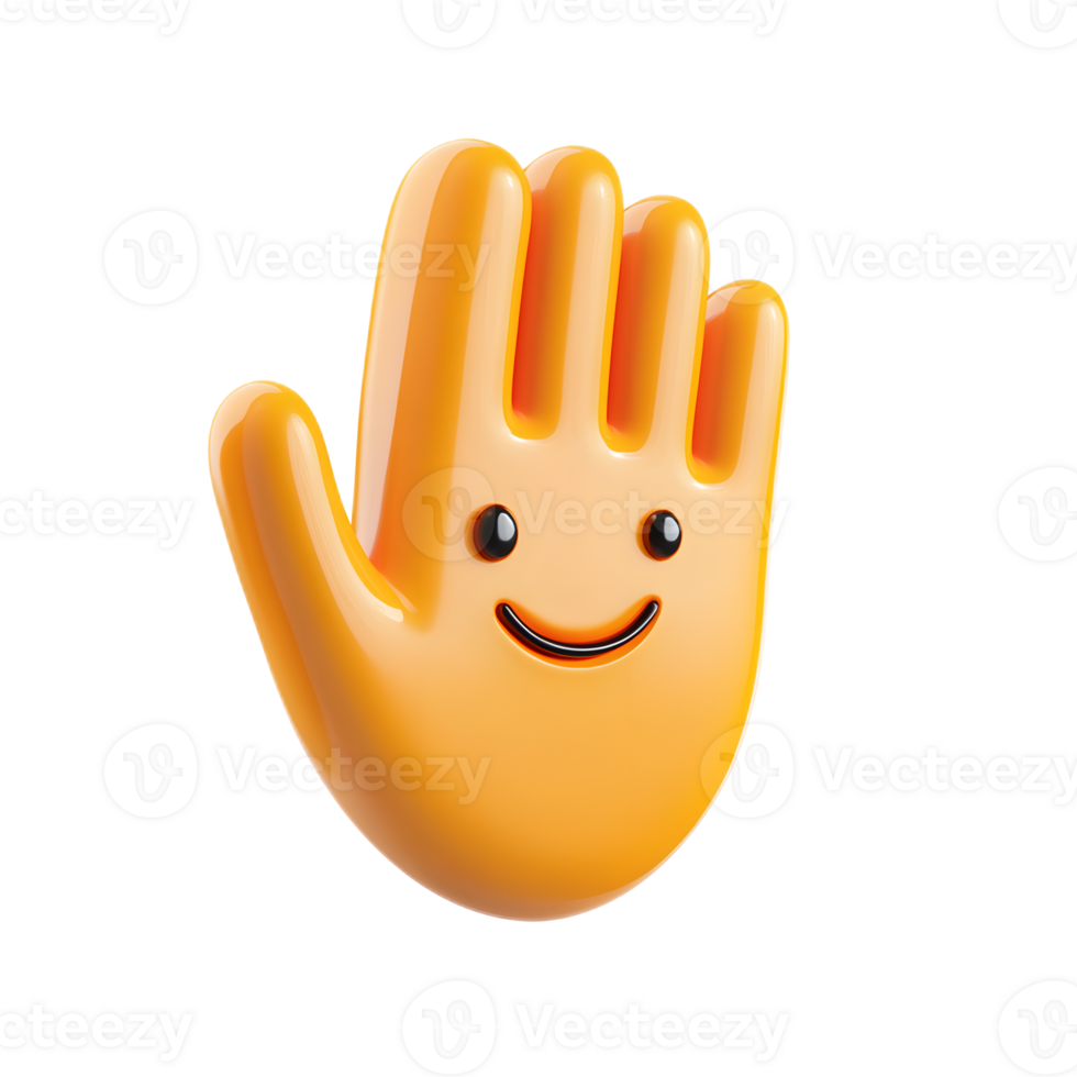 Waving 3D Render Emoji Isolated on White Background png