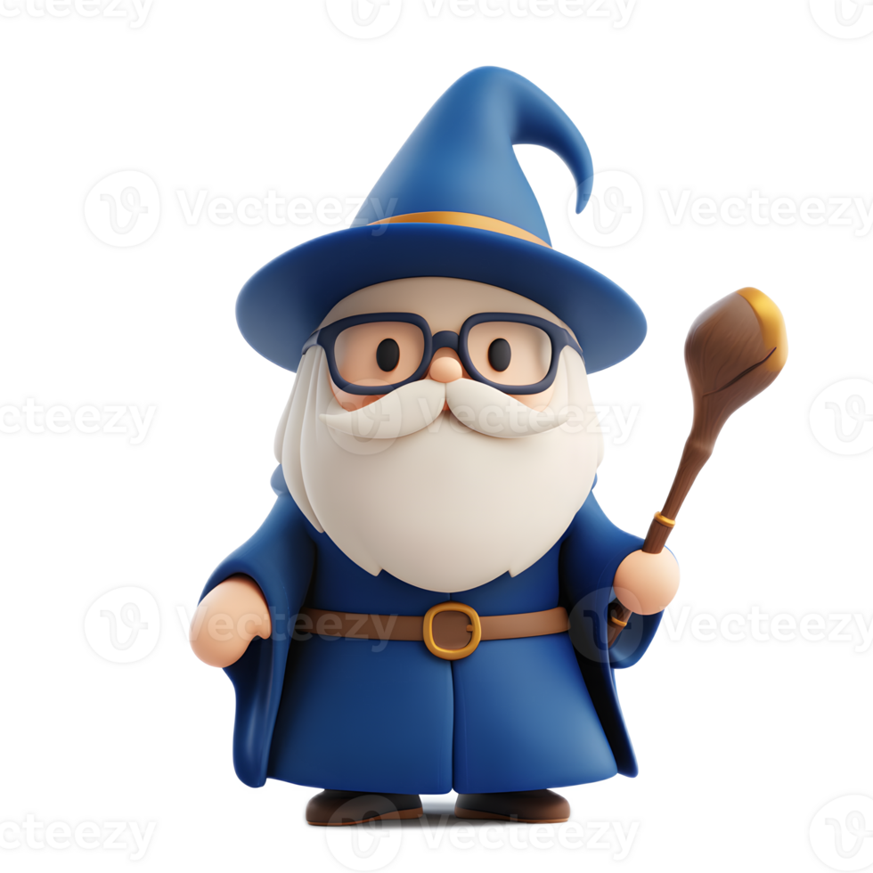 Whimsical Wizard Emoji on Solid White Background png