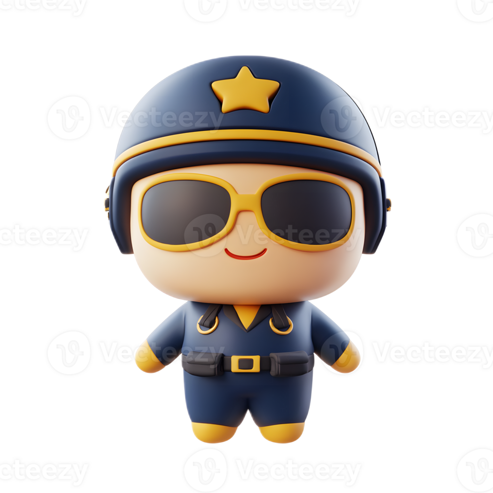 Playful Pilot Emoji in 3D Render Isolated on White Background png