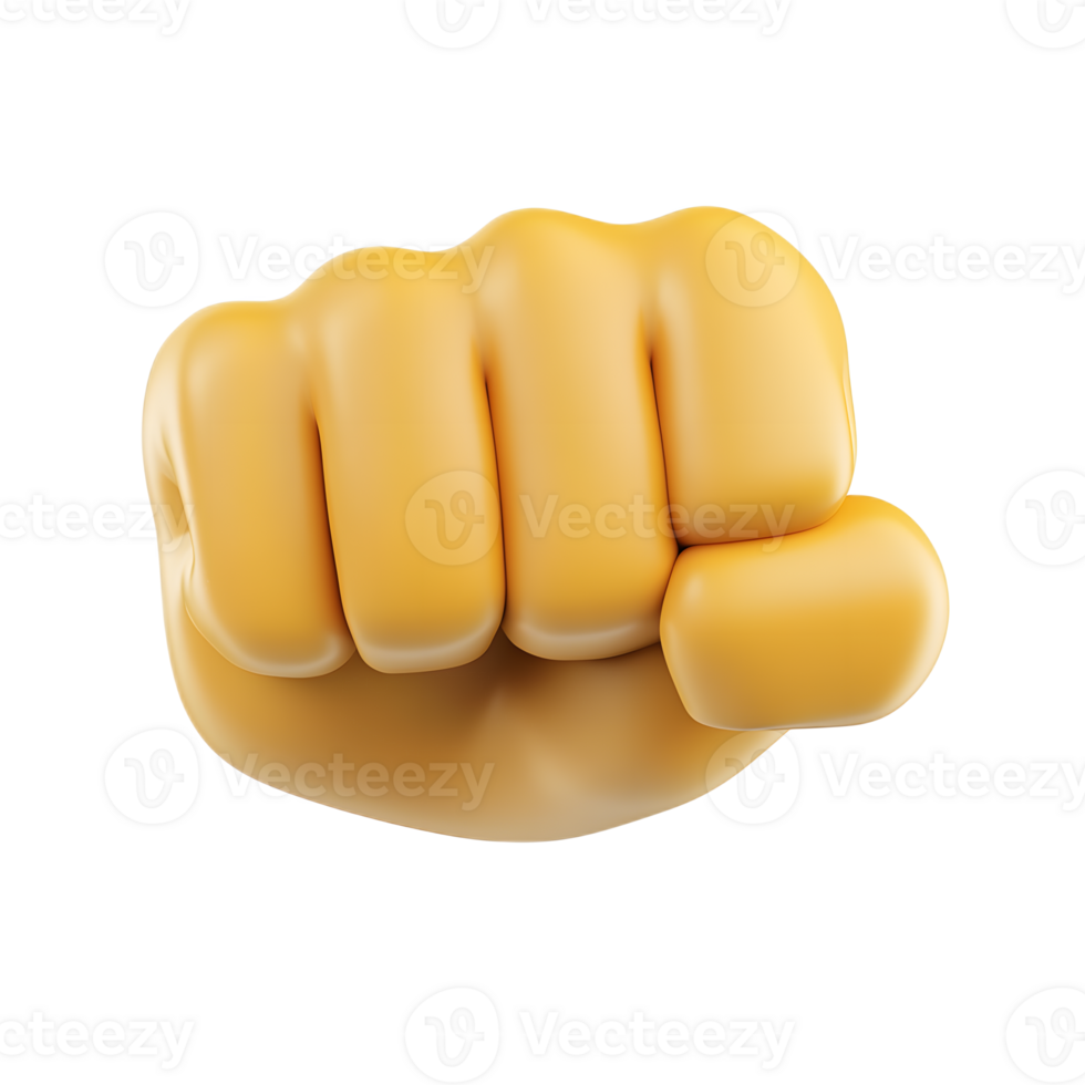Powerful 3D Rendered Fist Emoji Isolated on White Background png