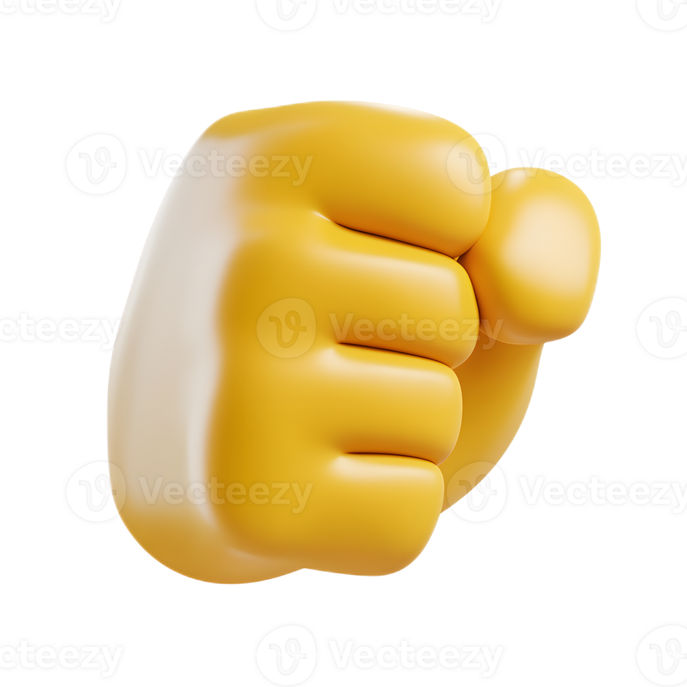 Powerful Right Facing Fist Emoji on White Background png