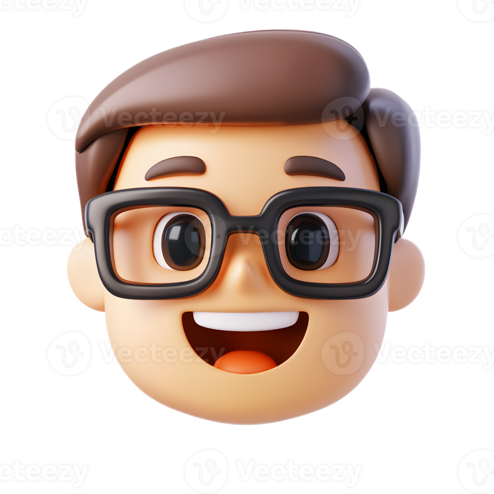 Smiling 3D Technologist Emoji Isolated on White Background png