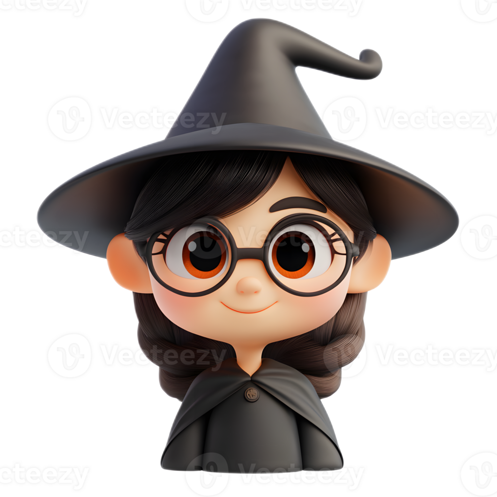 Whimsical Witch Emoji Character on White Background png