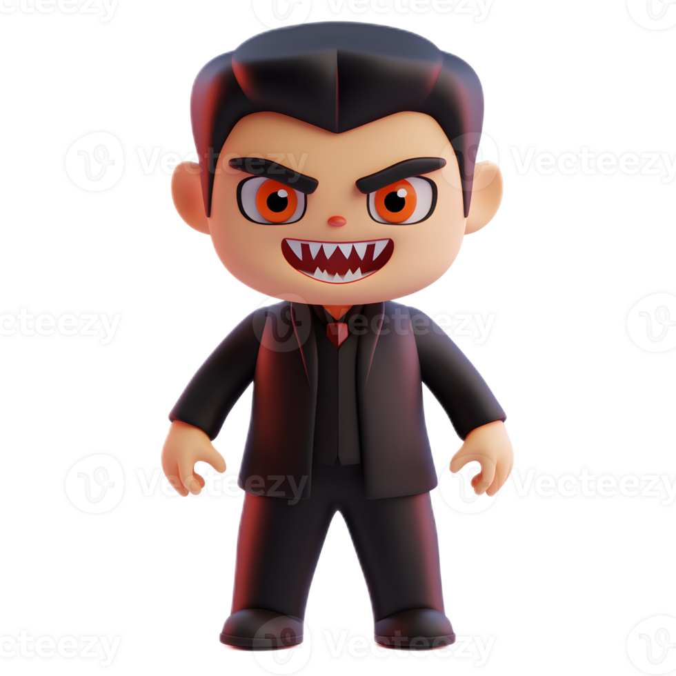 Menacing Vampire Emoji with Sinister Gothic Expression on White Background png