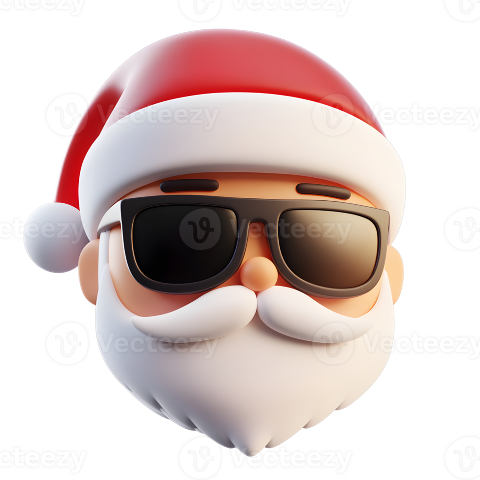 Santa Claus Emoji Isolated on White Background in 3D Rendering png