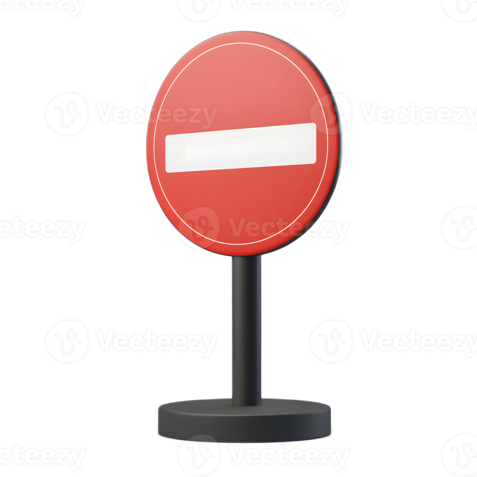 3D Rendered Stop Sign Emoji Isolated for Pandemic Control Concept png