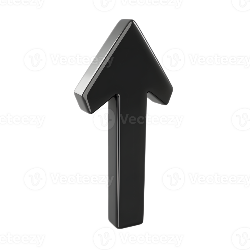 Bold Black Arrow Pointing Up Directional Symbol for Digital Navigation and Interface Design png