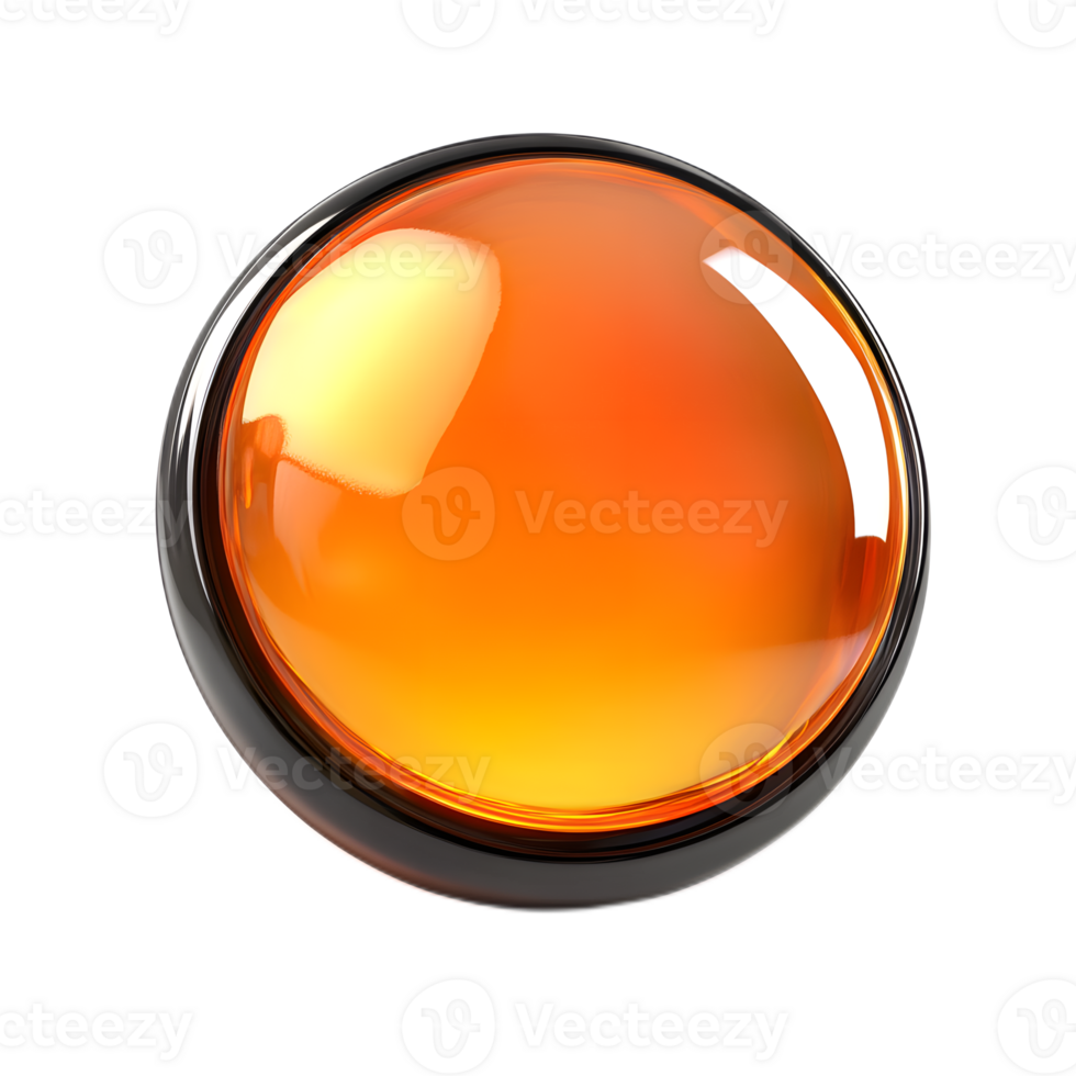 Bright Glowing Translucent Button Isolated on White Background png