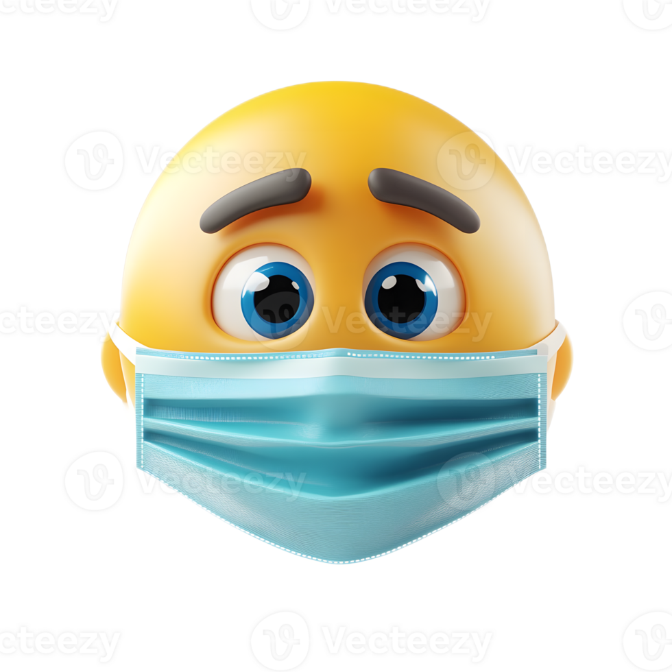 Cartoon Face Wearing Medical Mask for Health and Safety Protection During Pandemic png