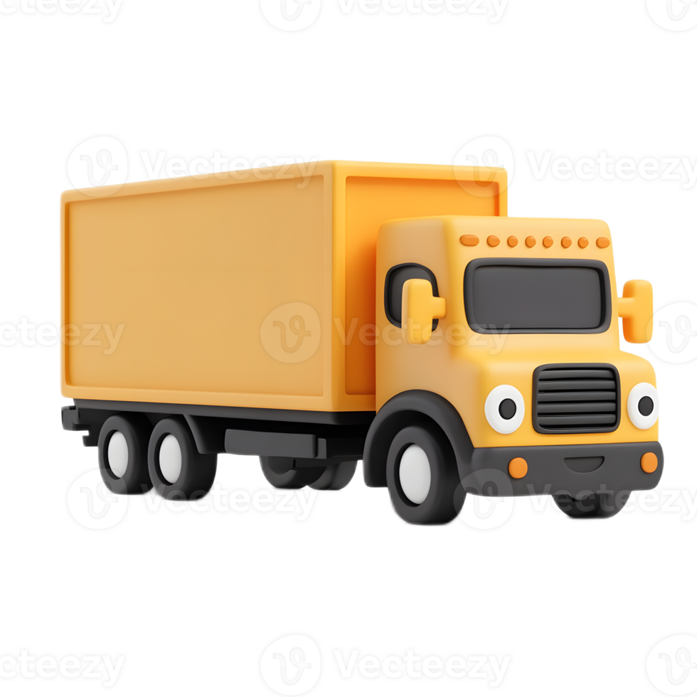 Cartoon 3D Rendering of Truck Emoji Isolated on White Background png