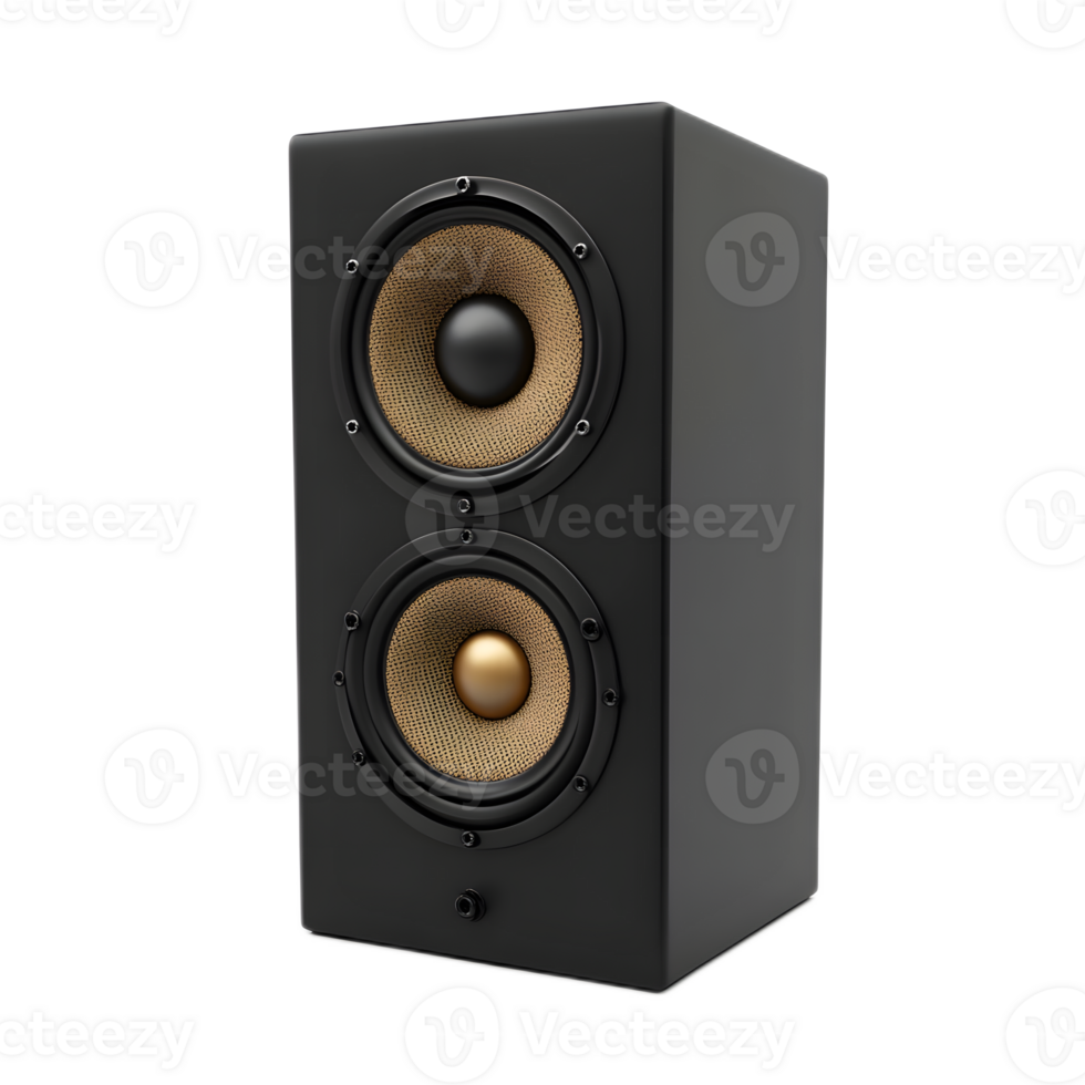 3D Rendered Black Minimalist Sound Speaker Isolated on White Background png