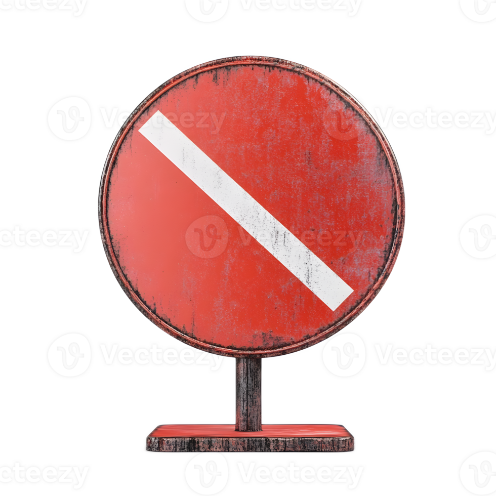 3D Rendered No Entry Sign Isolated on White Background png
