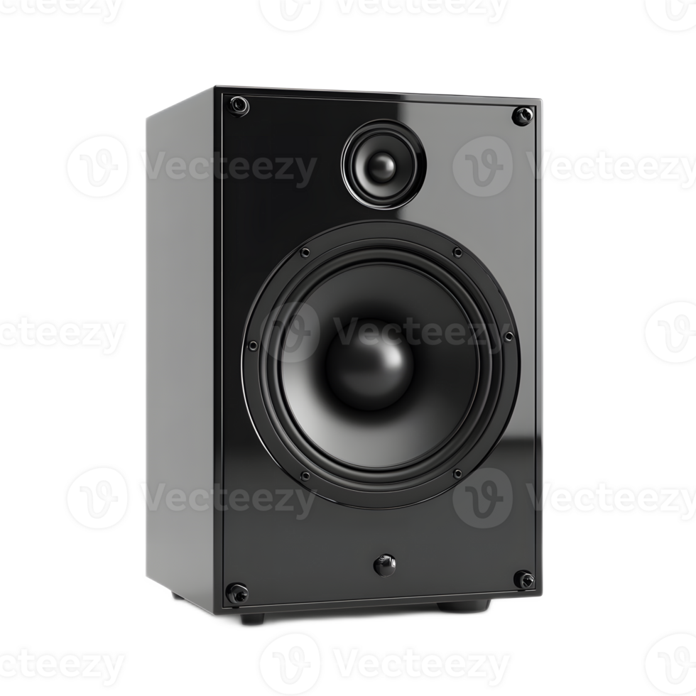 Black Minimalist 3D Rendered Isolated Low Volume Speaker Device for Audio and Multimedia png