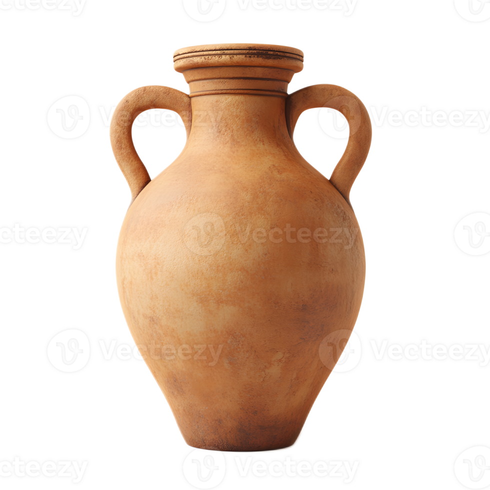 Antique Amphora Vase Ceramic Pot on Isolated White Background png